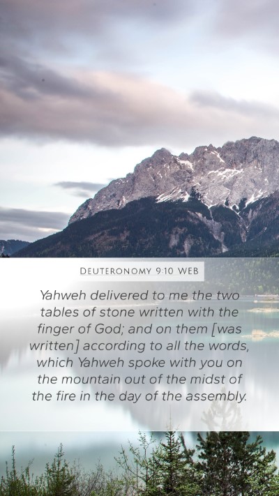 Deuteronomy 9:10 WEB Bible Verse Image