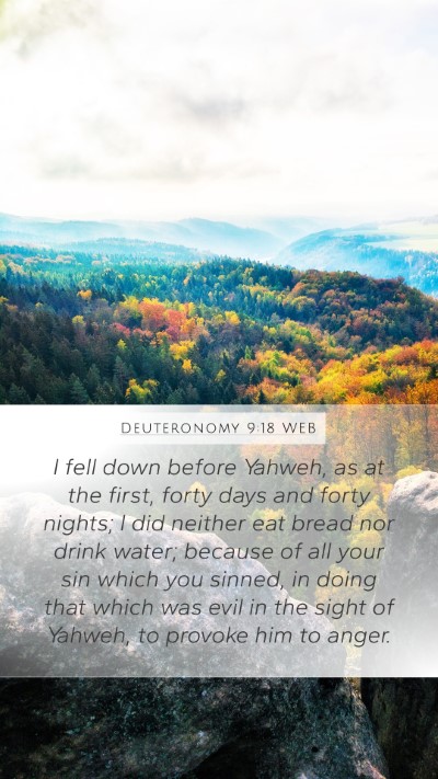 Deuteronomy 9:18 WEB Bible Verse Image