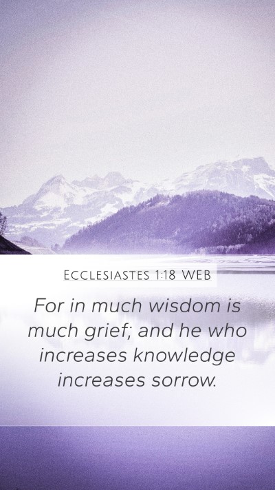 Ecclesiastes 1:18 WEB Bible Verse Image
