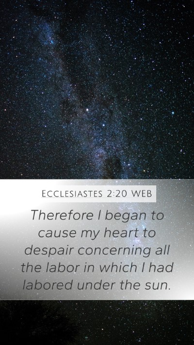 Ecclesiastes 2:20 WEB Bible Verse Image