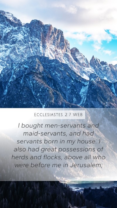 Ecclesiastes 2:7 WEB Bible Verse Image