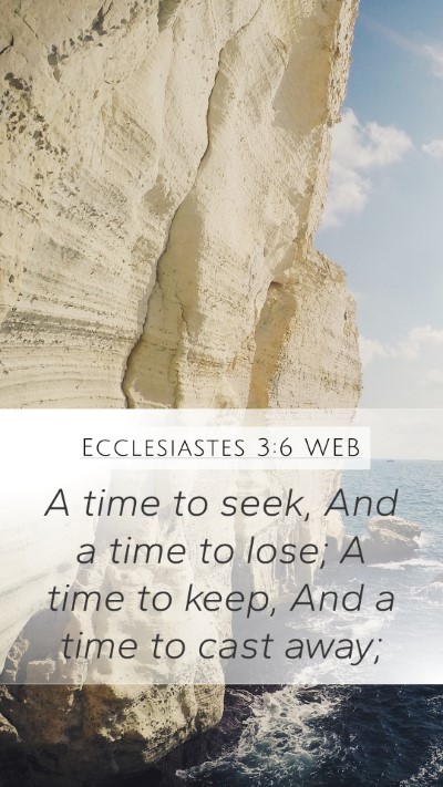 Ecclesiastes 3:6 WEB Mobile Phone Wallpaper - A time to seek, And a time to lose; A time to - Mobile Bible Verse Wallpaper