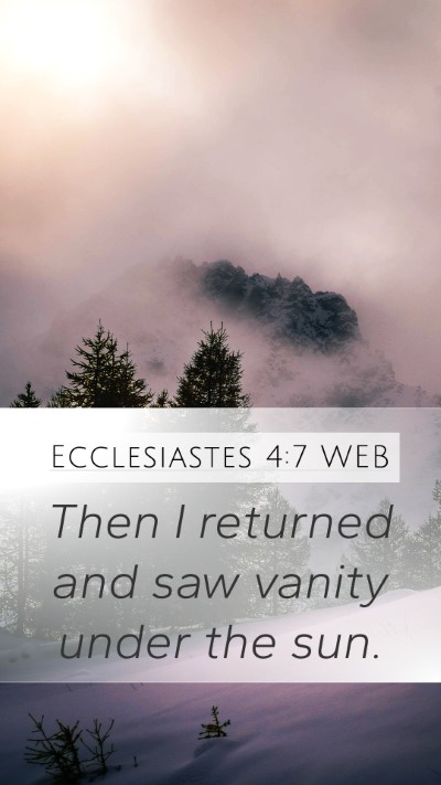 Ecclesiastes 4:7 WEB Bible Verse Image