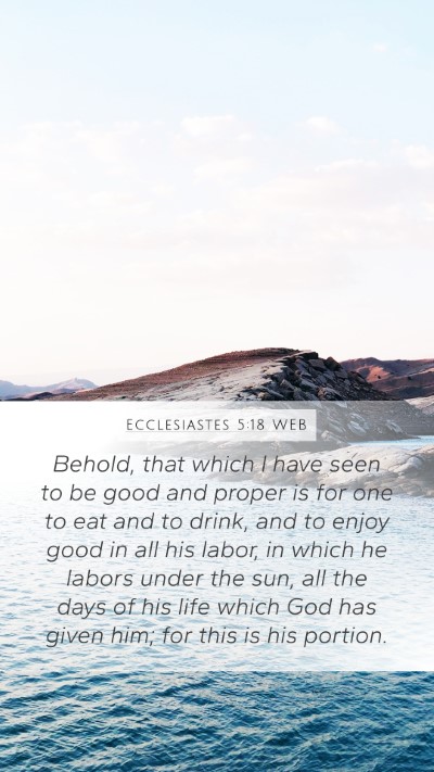 Ecclesiastes 5:18 WEB Bible Verse Image