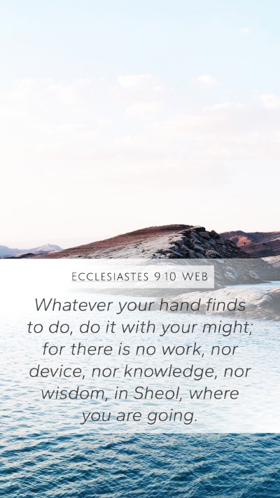 Ecclesiastes 9:10 WEB Bible Verse Image