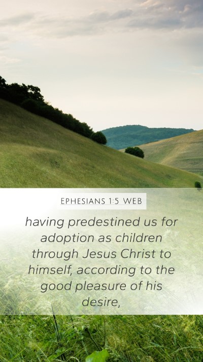 Ephesians 1:5 WEB Bible Verse Image