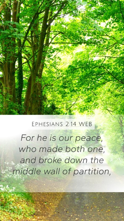 Ephesians 2:14 WEB Bible Verse Image