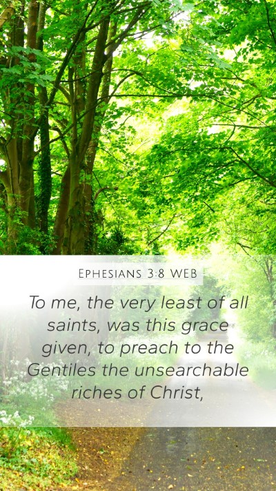 Ephesians 3:8 WEB Bible Verse Image