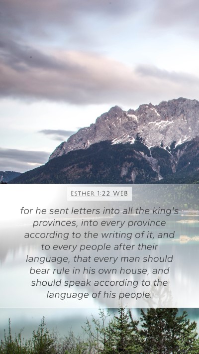 Esther 1:22 WEB Bible Verse Image
