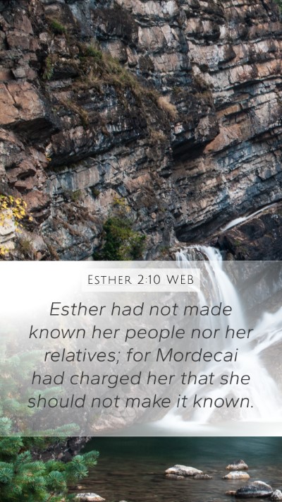 Esther 2:10 WEB Bible Verse Image