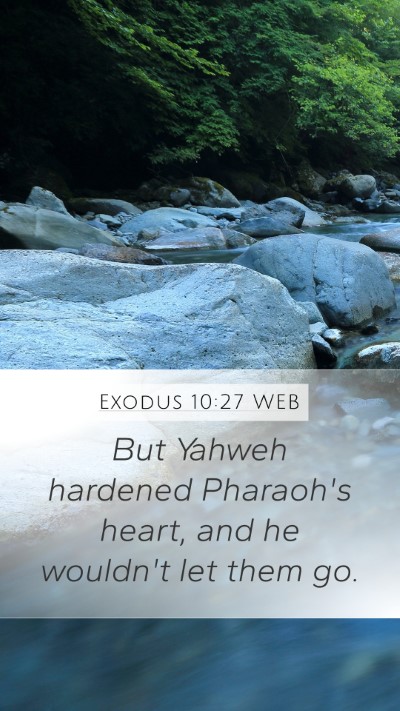 Exodus 10:27 WEB Mobile Phone Wallpaper - But Yahweh hardened Pharaoh's heart, and he - Mobile Bible Verse Wallpaper