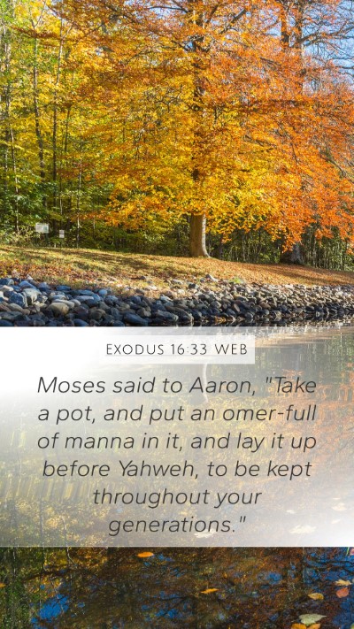 Exodus 16:33 WEB Bible Verse Image
