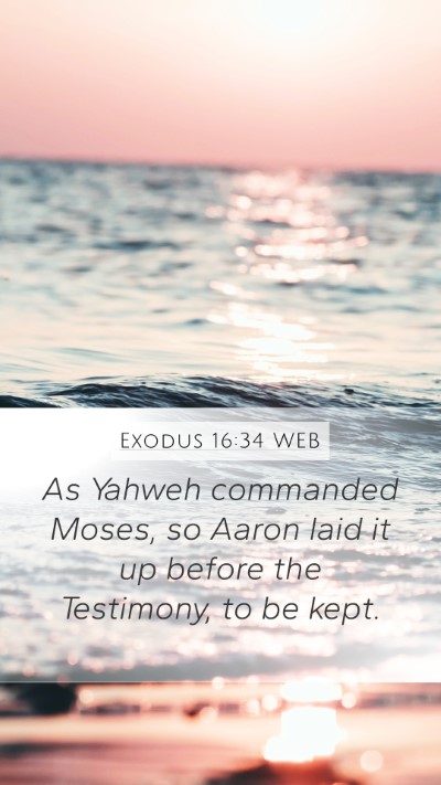 Exodus 16:34 WEB Bible Verse Image
