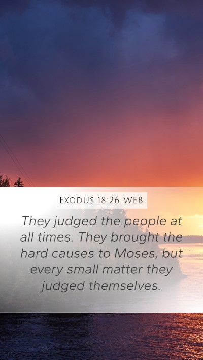 Exodus 18:26 WEB Bible Verse Image