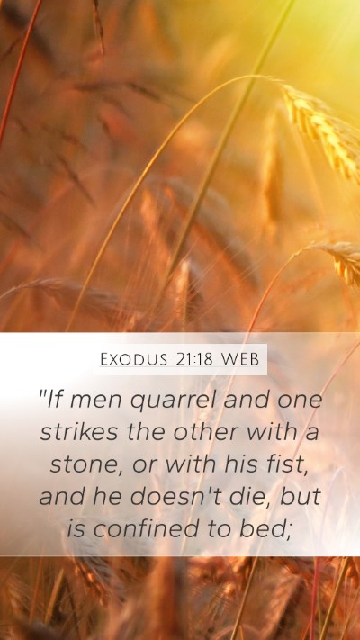 Exodus 21:18 WEB Bible Verse Image