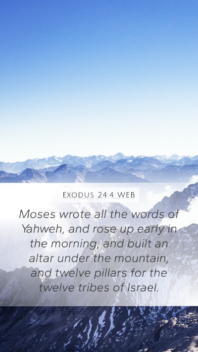Exodus 24:4 WEB Bible Verse Image