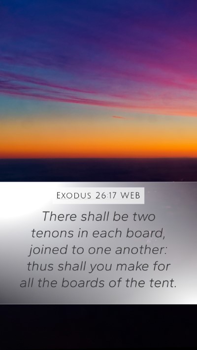 Exodus 26:17 WEB Mobile Phone Wallpaper - There shall be two tenons in each board, joined - Mobile Bible Verse Wallpaper