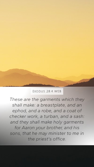 Exodus 28:4 WEB Bible Verse Image