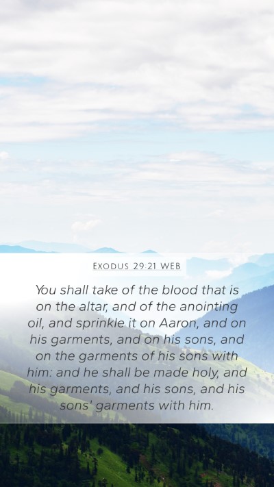 Exodus 29:21 WEB Bible Verse Image