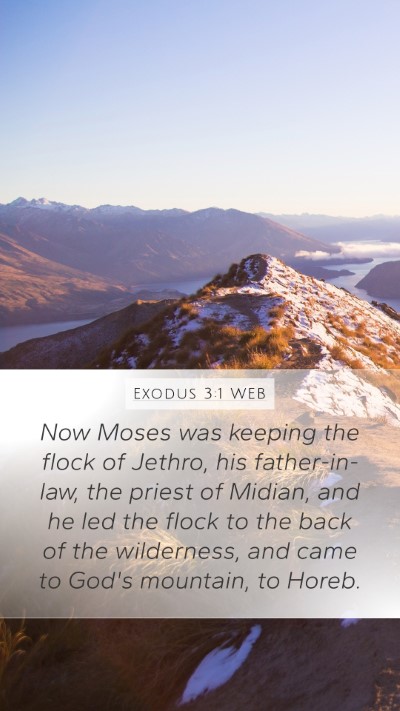 Exodus 3:1 WEB Bible Verse Image