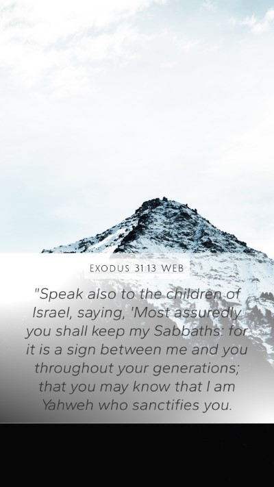 Exodus 31:13 WEB Bible Verse Image