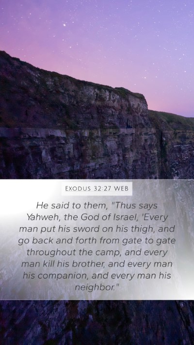 Exodus 32:27 WEB Bible Verse Image