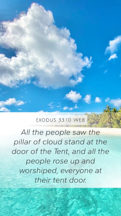 Exodus 33:10 WEB Mobile Phone Wallpaper - All the people saw the pillar of cloud stand at - Mobile Bible Verse Wallpaper