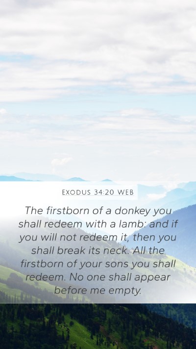Exodus 34:20 WEB Bible Verse Image