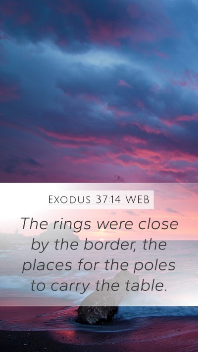 Exodus 37:14 WEB Mobile Phone Wallpaper - The rings were close by the border, the places - Mobile Bible Verse Wallpaper