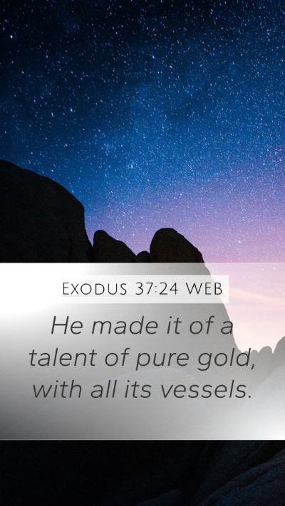 Exodus 37:24 WEB Mobile Phone Wallpaper - He made it of a talent of pure gold, with all its - Mobile Bible Verse Wallpaper