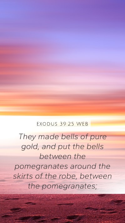 Exodus 39:25 WEB Mobile Phone Wallpaper - They made bells of pure gold, and put the bells - Mobile Bible Verse Wallpaper
