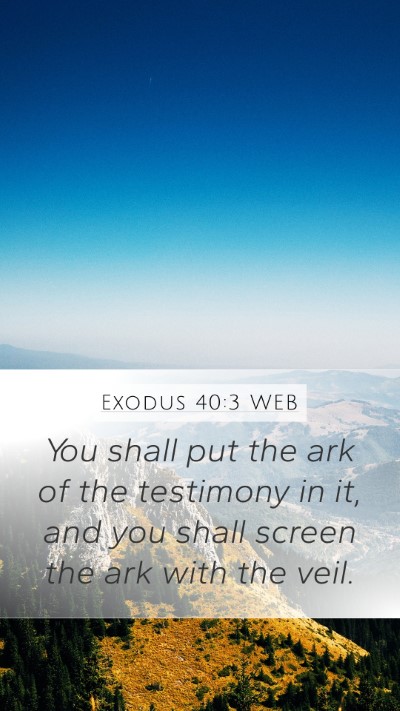 Exodus 40:3 WEB Bible Verse Image