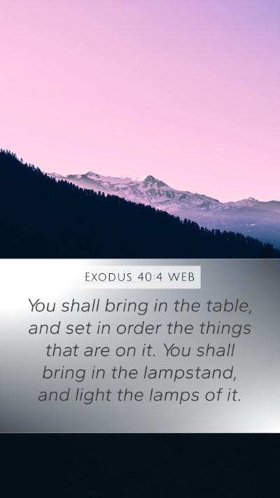 Exodus 40:4 WEB Bible Verse Image