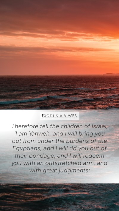 Exodus 6:6 WEB Bible Verse Image