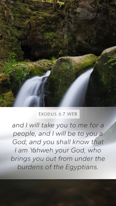 Exodus 6:7 WEB Bible Verse Image