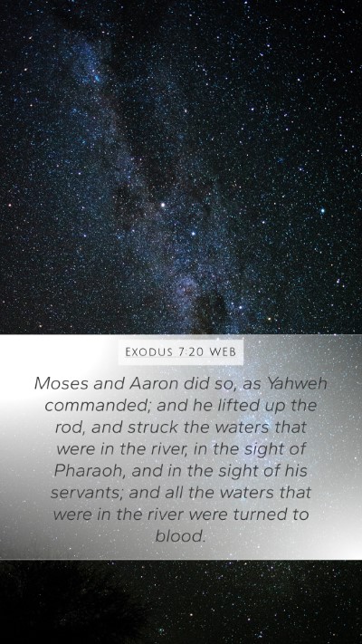 Exodus 7:20 WEB Mobile Phone Wallpaper - Moses and Aaron did so, as Yahweh commanded; and - Mobile Bible Verse Wallpaper