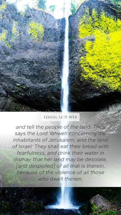 Ezekiel 12:19 WEB Bible Verse Image