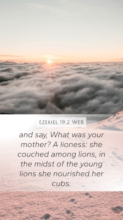 Ezekiel 19:2 WEB Bible Verse Image
