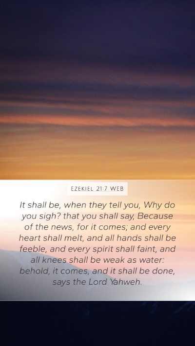 Ezekiel 21:7 WEB Bible Verse Image