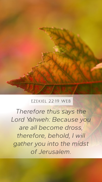 Ezekiel 22:19 WEB Mobile Phone Wallpaper - Therefore thus says the Lord Yahweh: Because you - Mobile Bible Verse Wallpaper