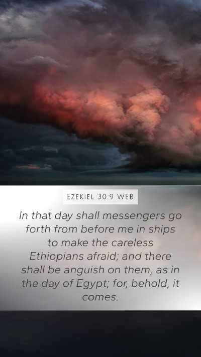 Ezekiel 30:9 WEB Bible Verse Image
