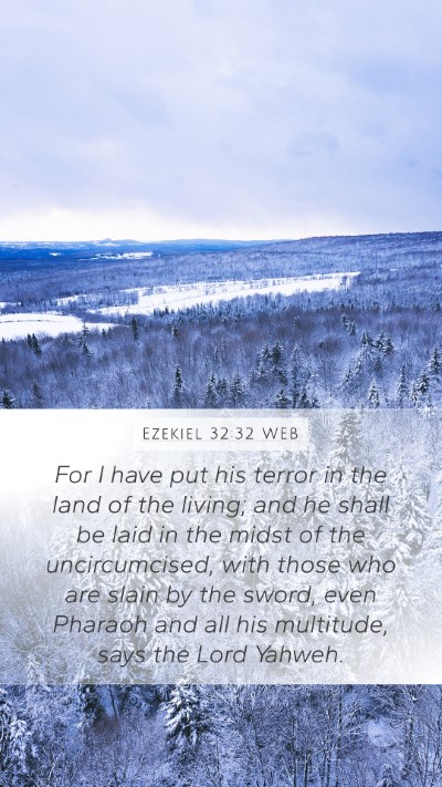 Ezekiel 32:32 WEB Bible Verse Image