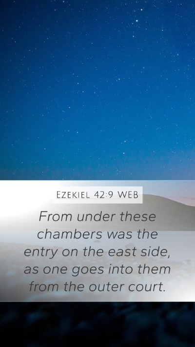 Ezekiel 42:9 WEB Mobile Phone Wallpaper - From under these chambers was the entry on the - Mobile Bible Verse Wallpaper