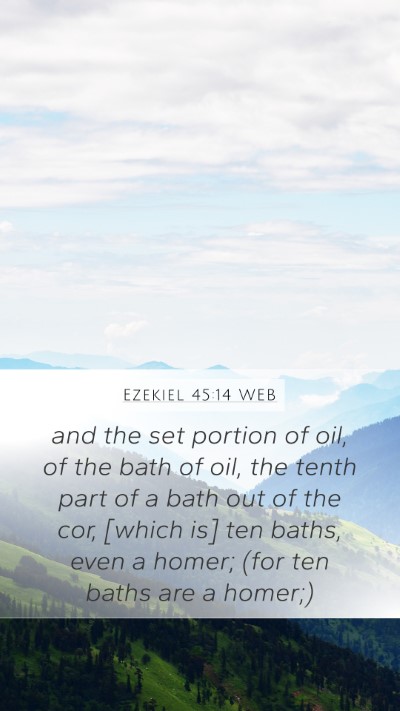 Ezekiel 45:14 WEB Bible Verse Image