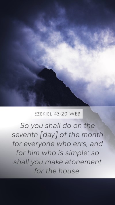 Ezekiel 45:20 WEB Bible Verse Image