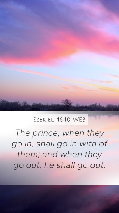 Ezekiel 46:10 WEB Mobile Phone Wallpaper - The prince, when they go in, shall go in with of - Mobile Bible Verse Wallpaper