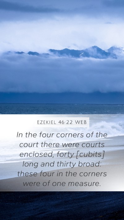 Ezekiel 46:22 WEB Mobile Phone Wallpaper - In the four corners of the court there were - Mobile Bible Verse Wallpaper