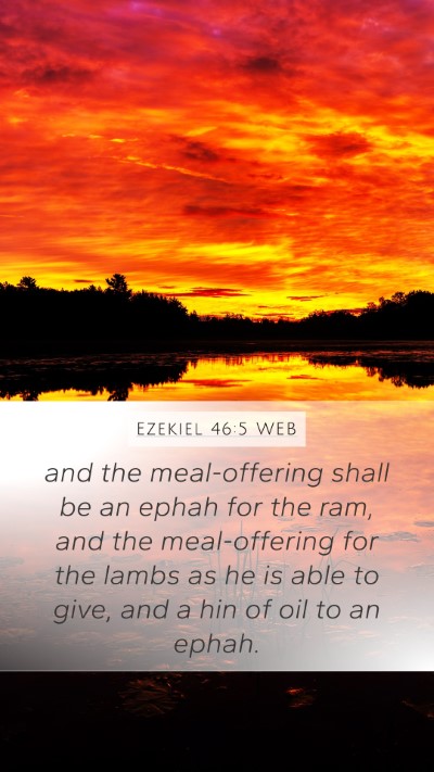 Ezekiel 46:5 WEB Bible Verse Image