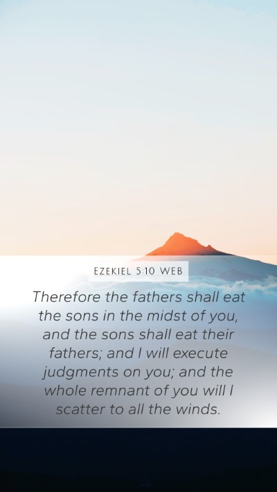 Ezekiel 5:10 WEB Bible Verse Image