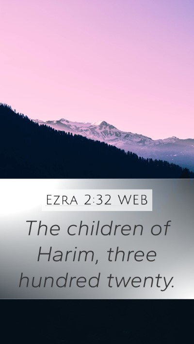 Ezra 2:32 WEB Mobile Phone Wallpaper - The children of Harim, three hundred - Mobile Bible Verse Wallpaper